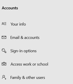 Access Sign-in Options